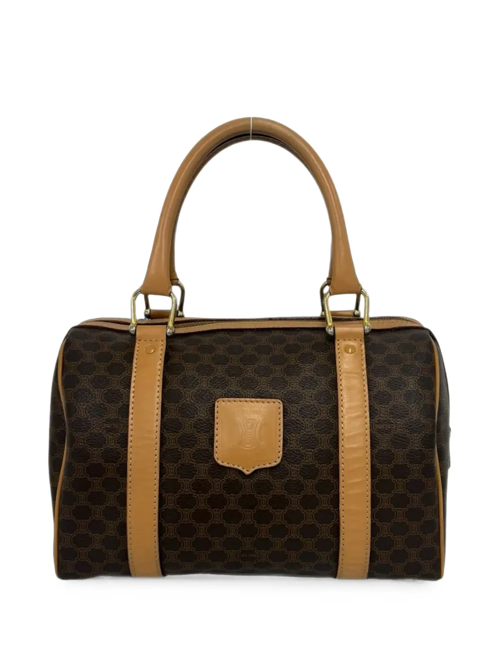 Celine Pre-Owned 2013 Macadam Coated Canvas boston bag - Marrone