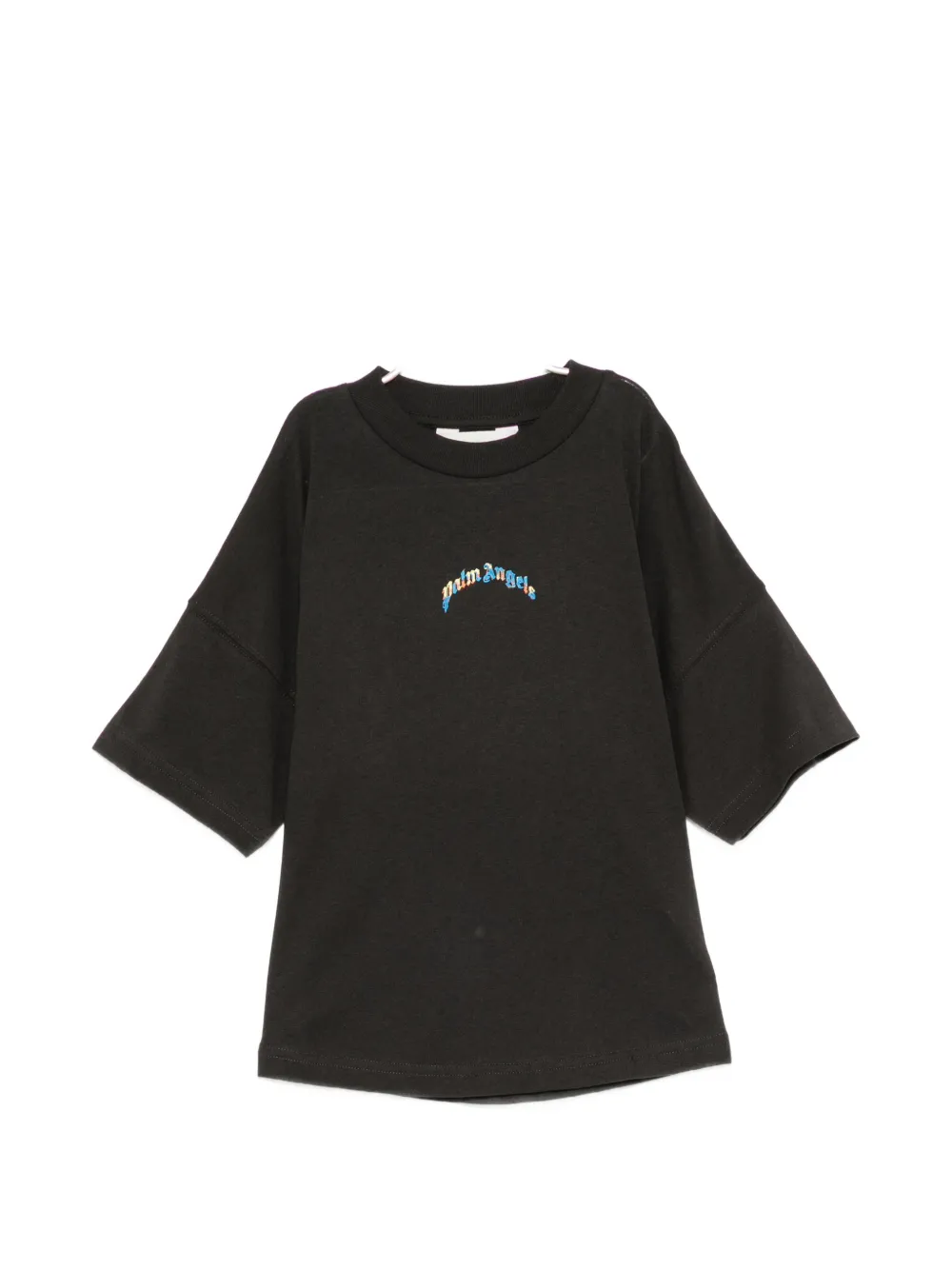 Palm Angels Kids logo-print drop-shoulder T-shirt - Nero