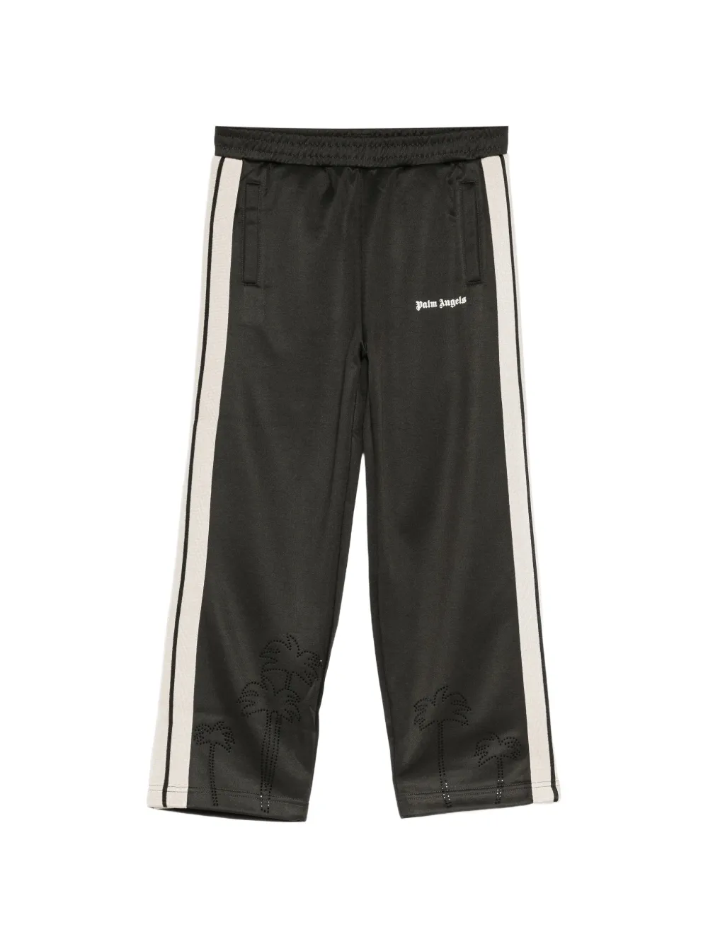 Palm Angels Kids plam-tree embellished track pants - Nero