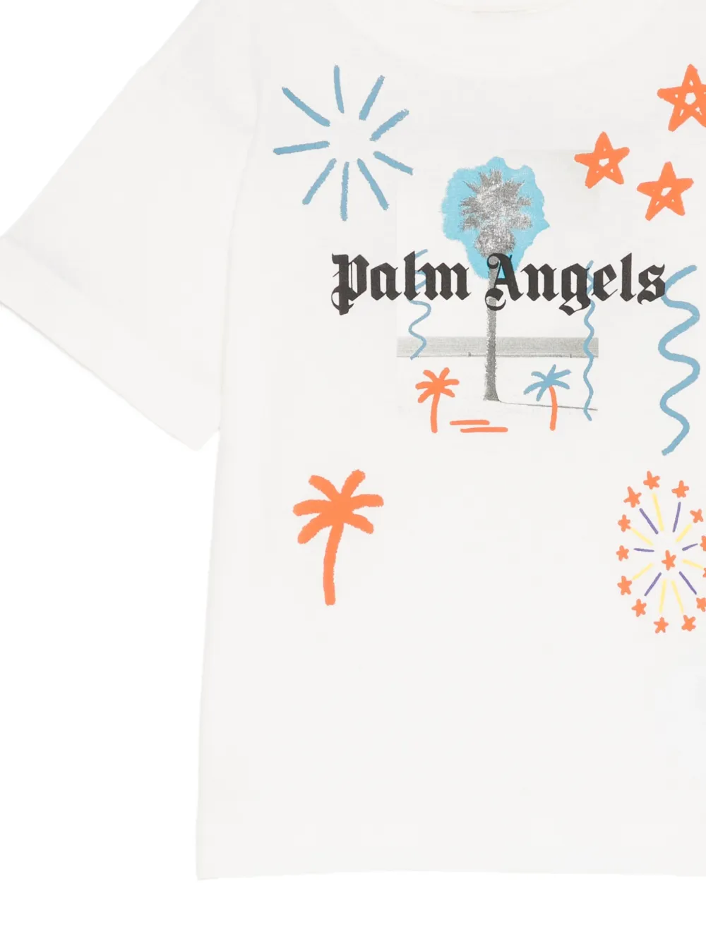 Palm Angels Kids T-shirt met grafische print Wit
