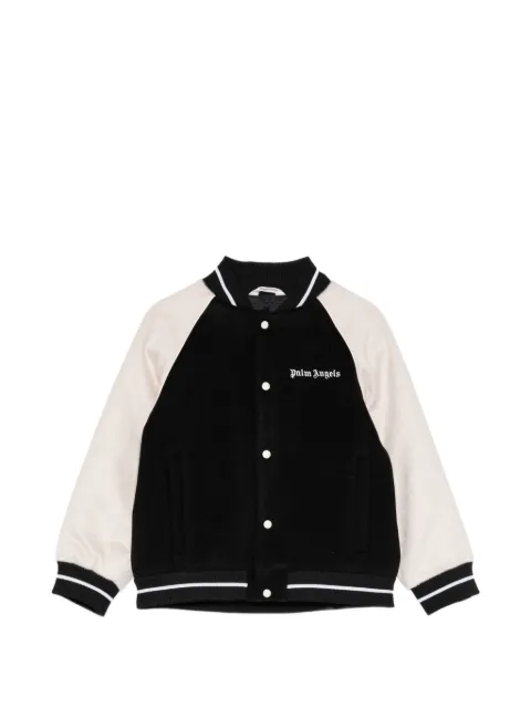 Palm Angels Kids logo-embroidered bomber jacket