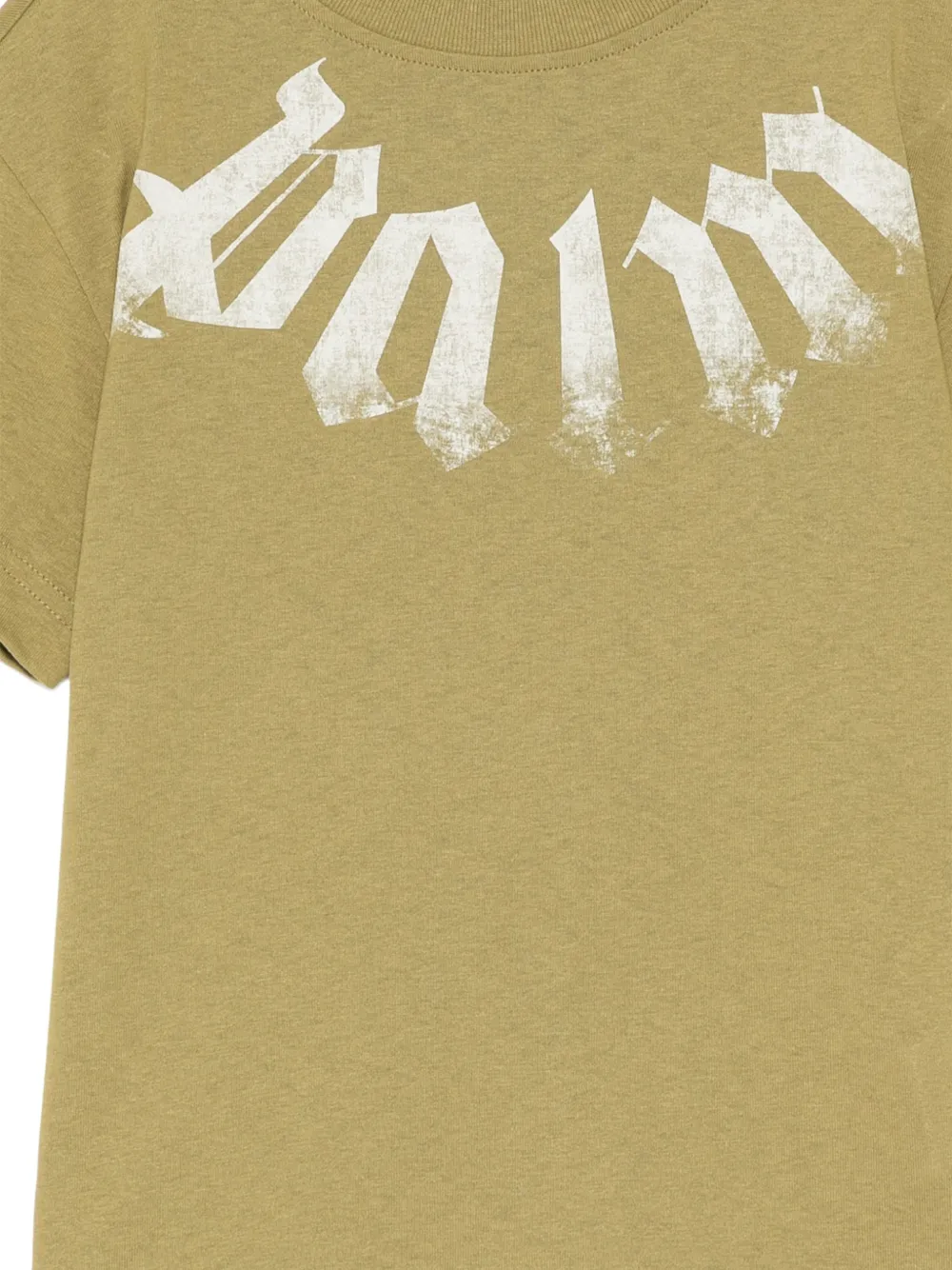 Palm Angels Kids big neck-logo T-shirt Groen