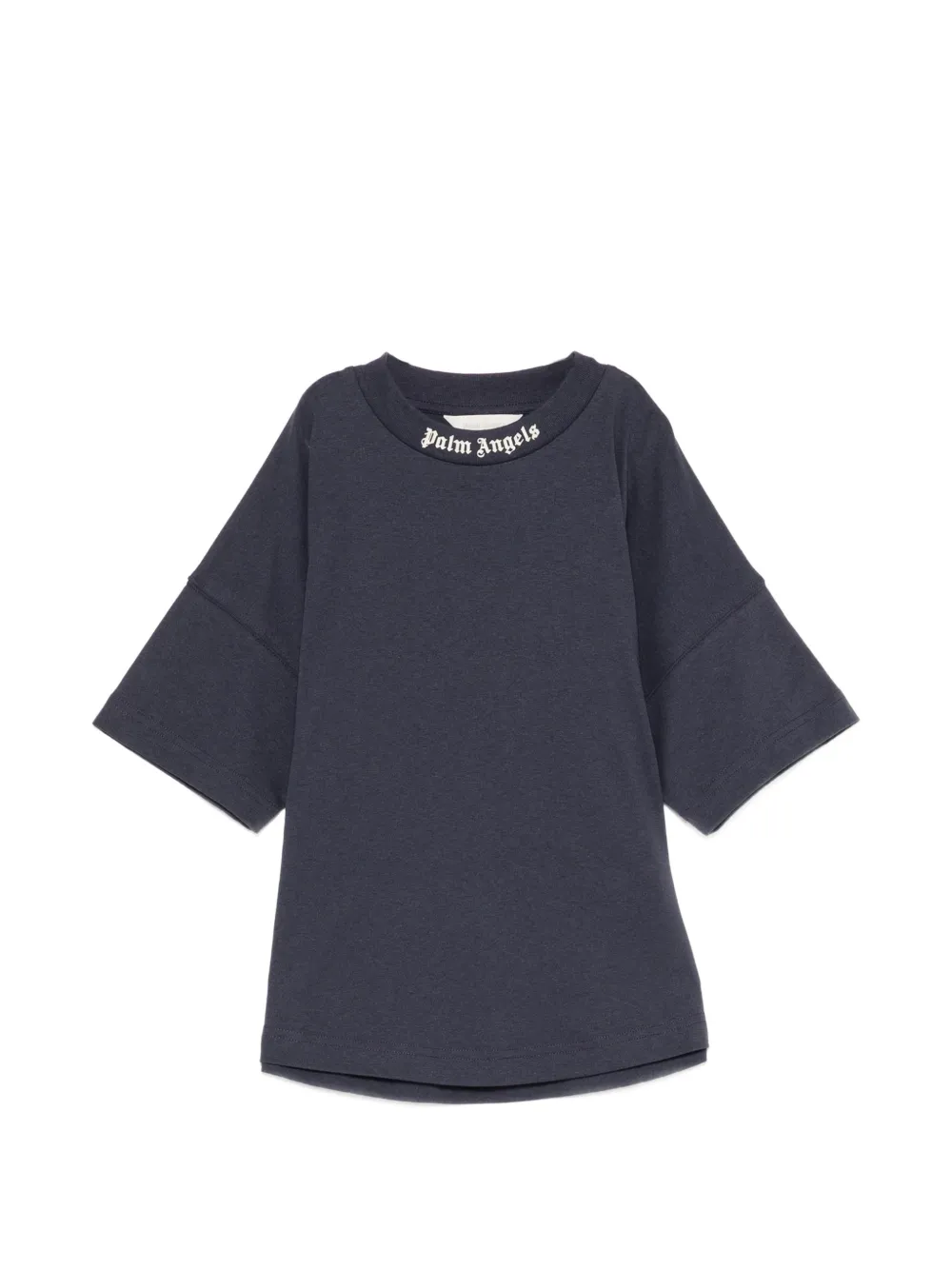 Palm Angels Kids logo-print drop-shoulder T-shirt - Grigio