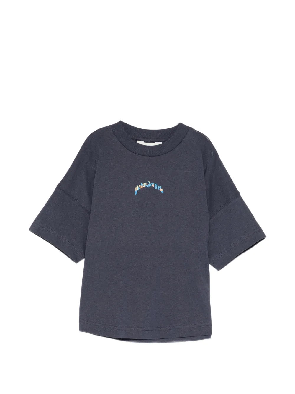 Palm Angels Kids logo-printed T-shirt - Blu