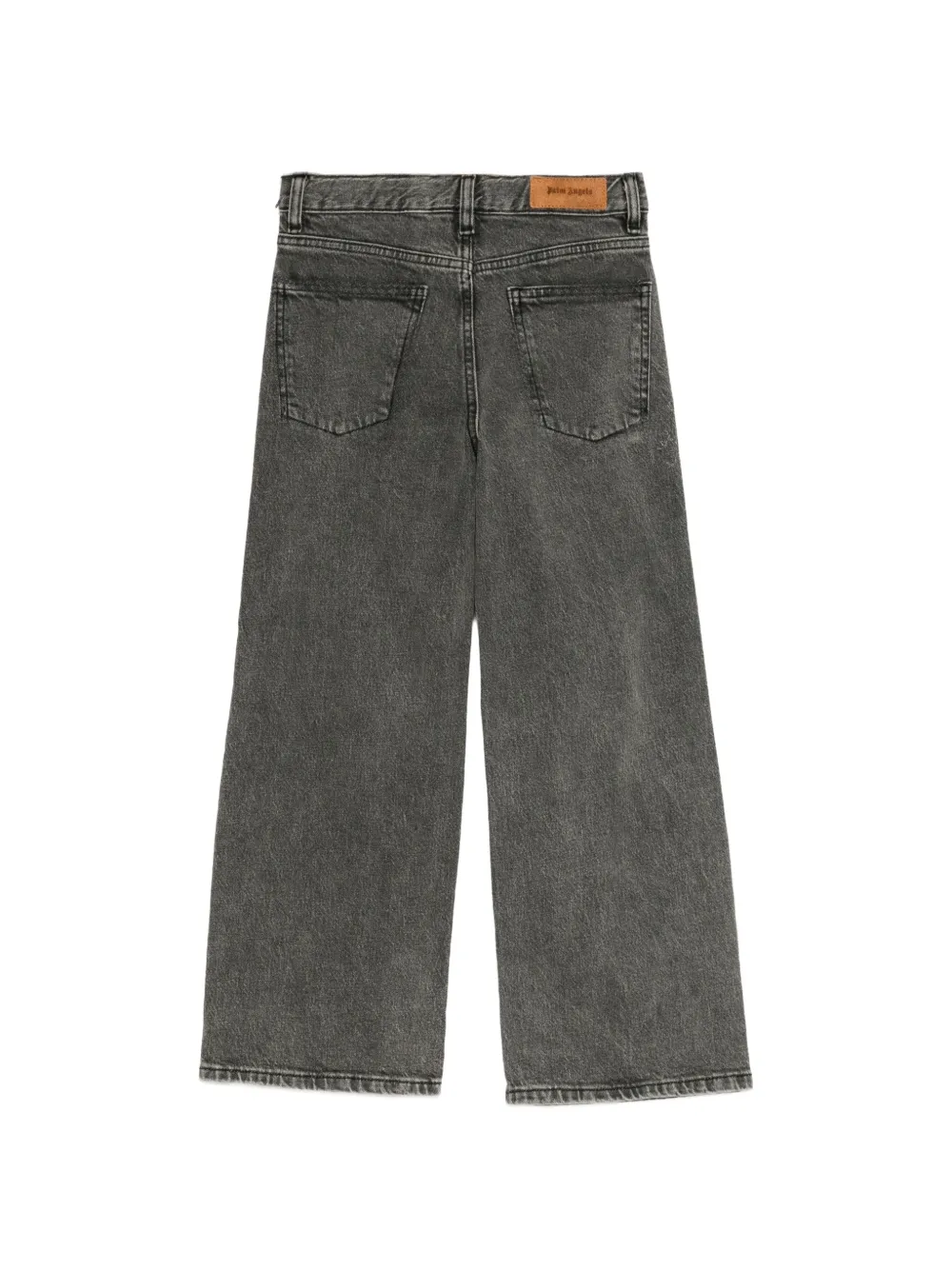 Palm Angels Kids logo destroyed jeans Zwart