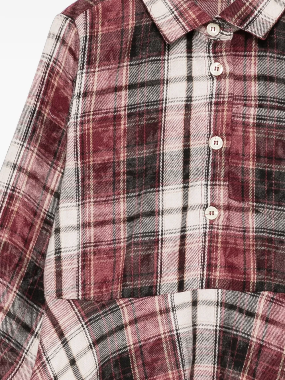 Palm Angels Kids Geruite flanellen jurk met logo-print Rood