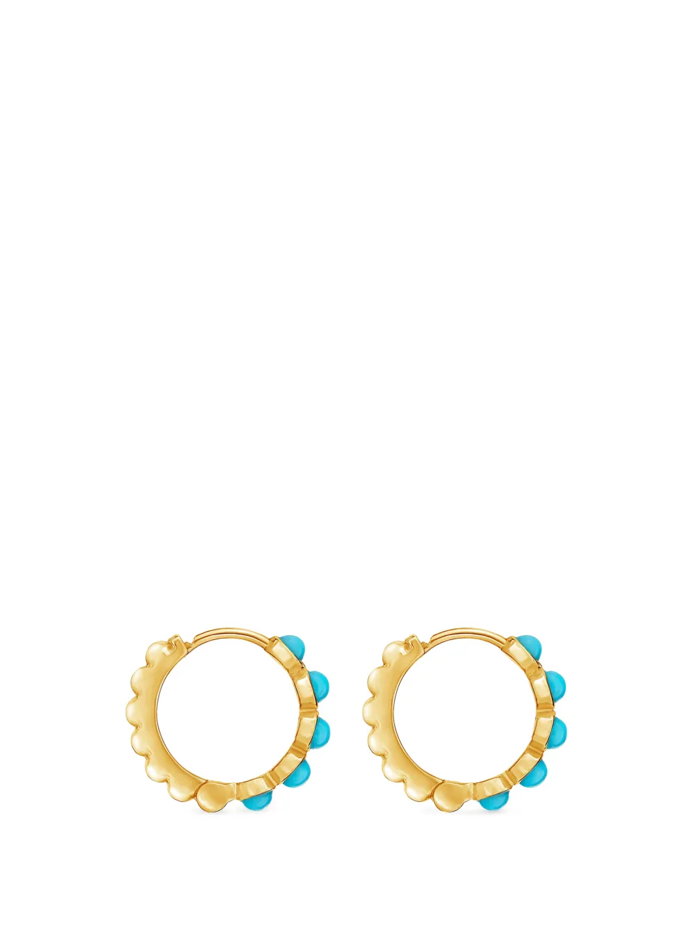 DOWER AND HALL huggie hoop turquoise earrings