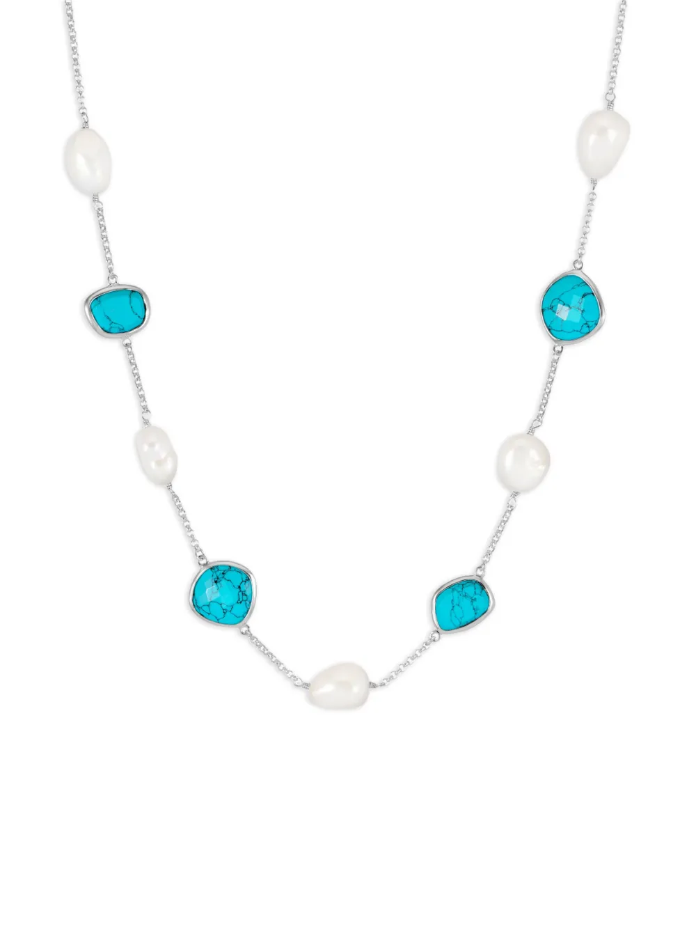 DOWER AND HALL turquoise and baroque pearl necklace
