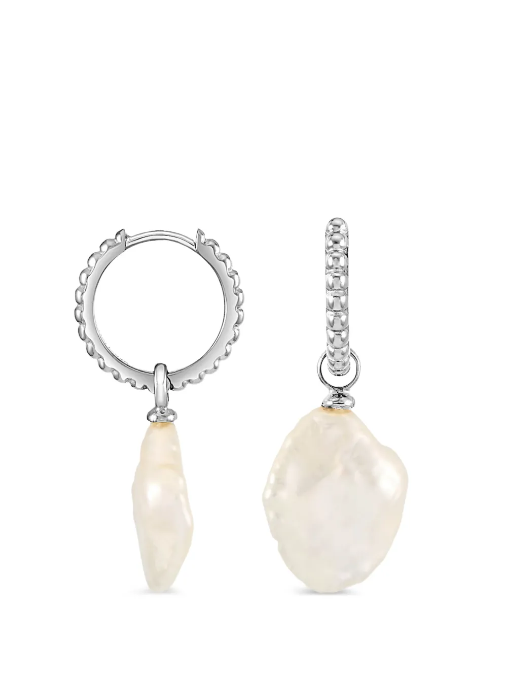 DOWER AND HALL Keshi pearl hoop earrings