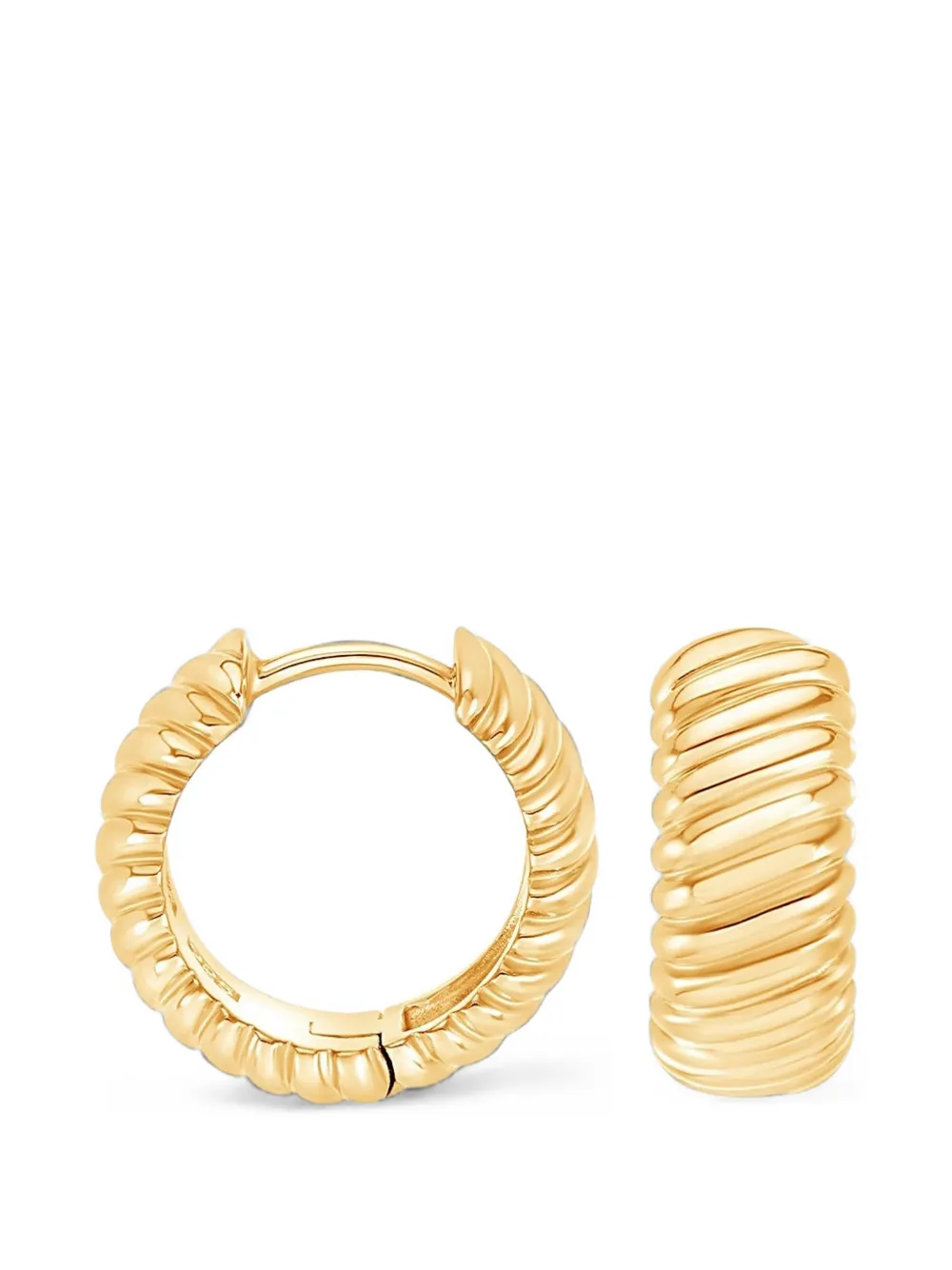 DOWER AND HALL Wide twist huggie earrings