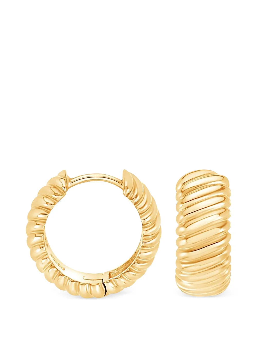 DOWER AND HALL Wide twist huggie earrings