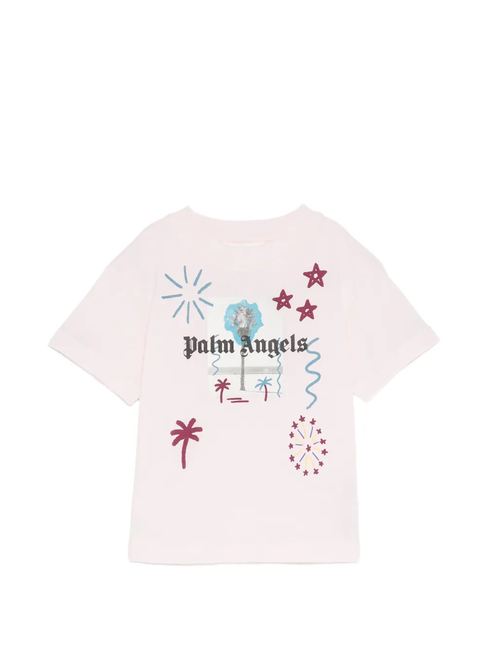 Palm Angels Kids graphic-print T-shirt - Rosa
