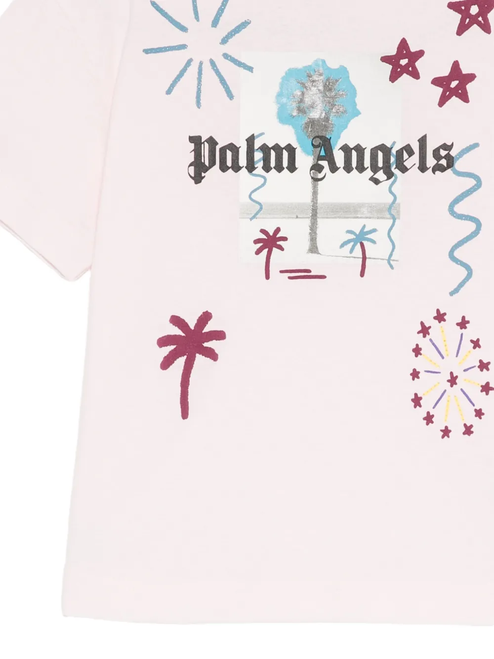 Palm Angels Kids T-shirt met grafische print Roze