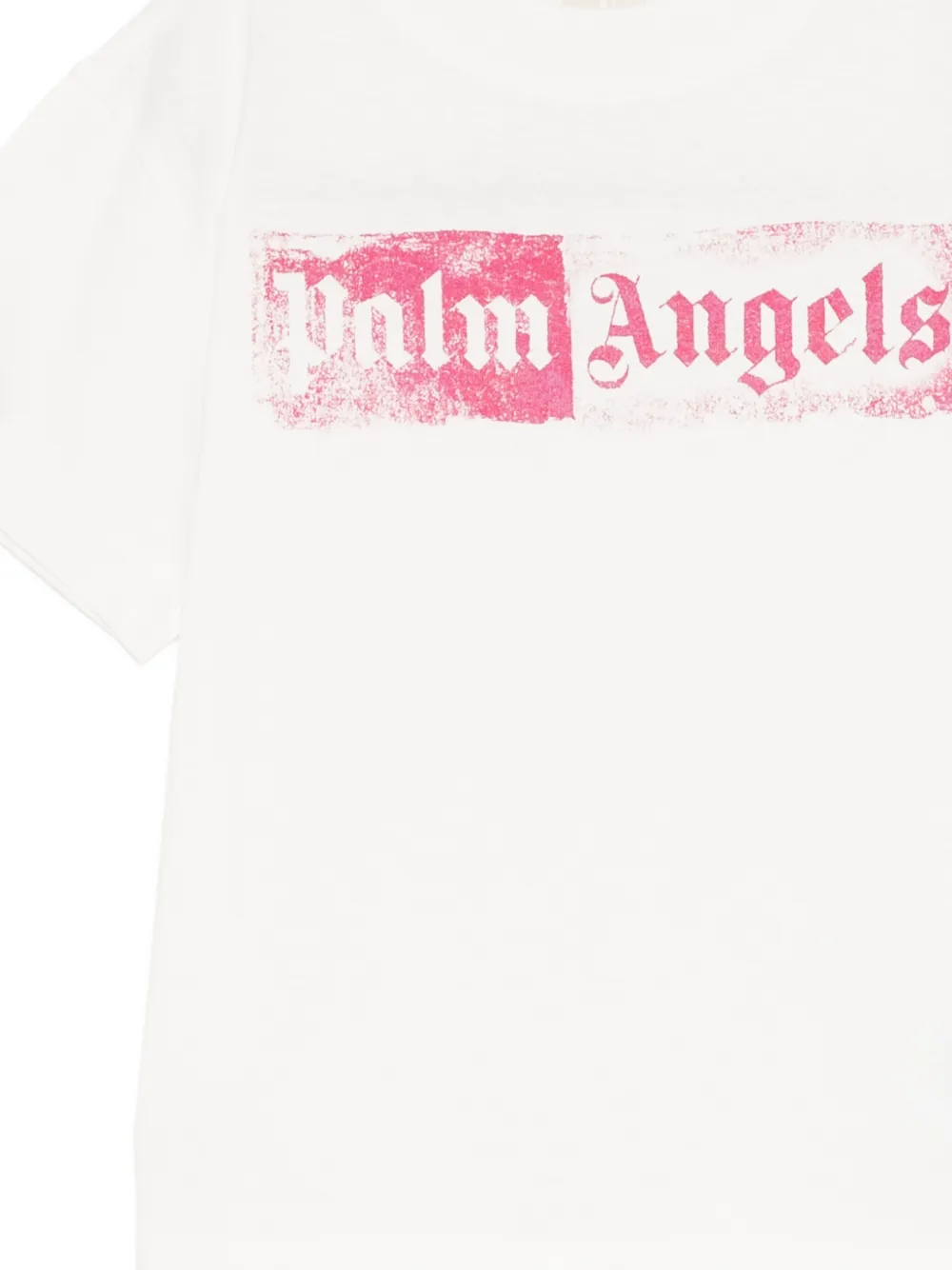 Palm Angels Kids T-shirt met logo en spray-effect Wit