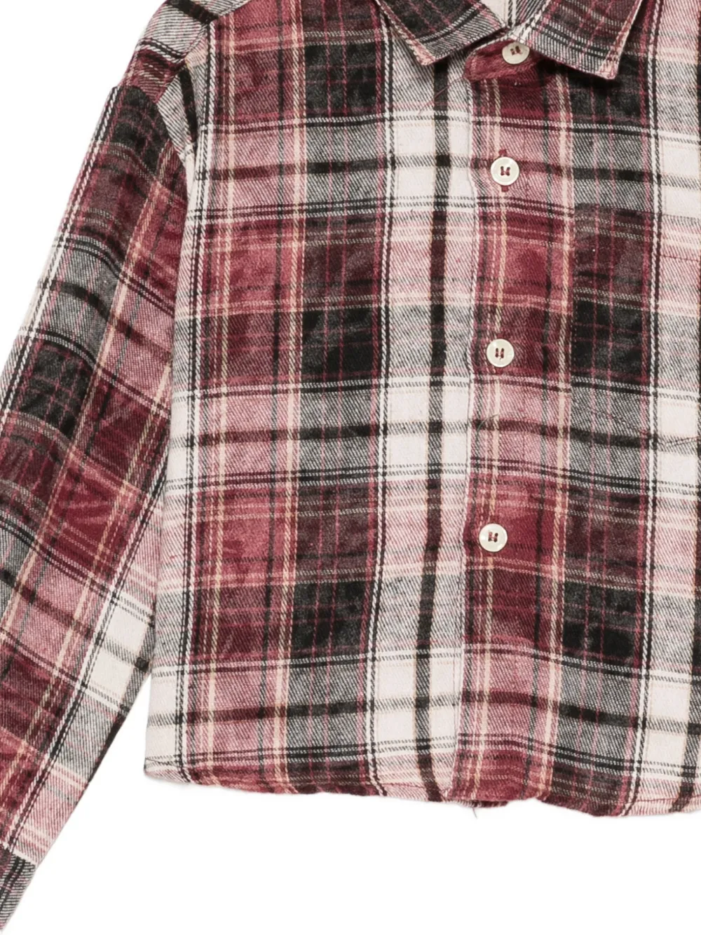 Palm Angels Kids Flanellen shirt met ruitpatroon en knoopsluiting Rood