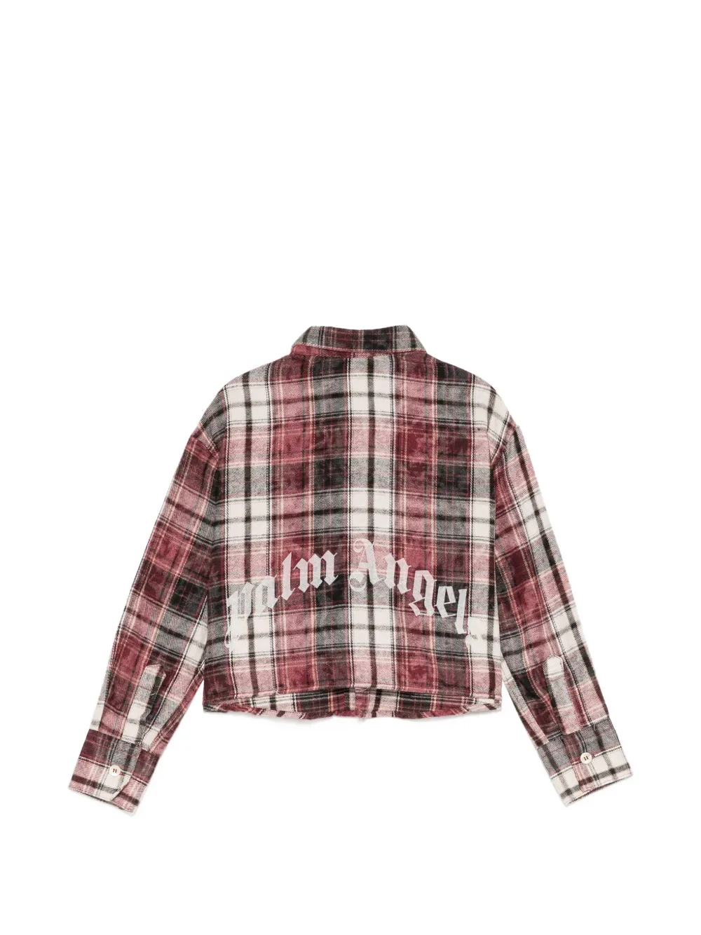 Palm Angels Kids Flanellen shirt met ruitpatroon en knoopsluiting Rood