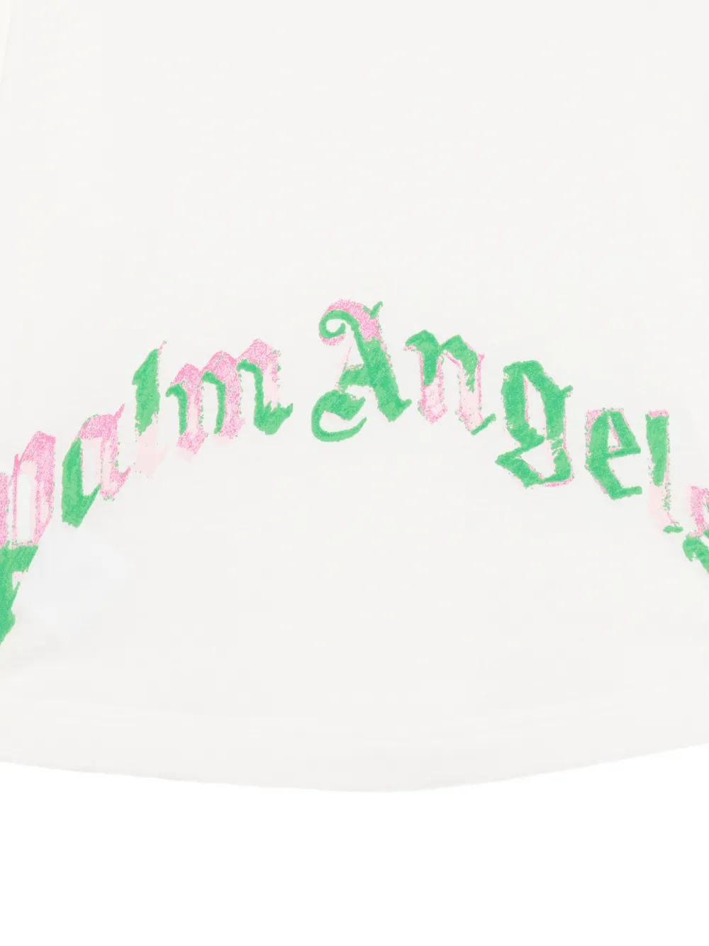 Palm Angels Kids Katoenen T-shirt met logoprint Wit