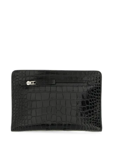 TOM FORD crocodile-effect leather clutch bag