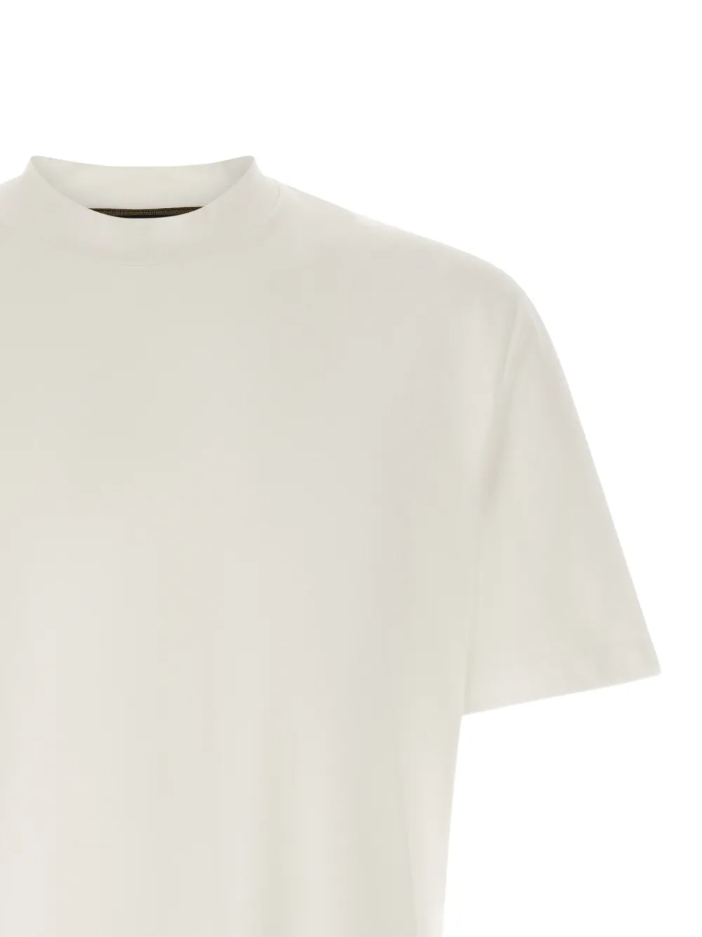 Brioni T-shirt met geborduurd logo en verhoogde hals Beige