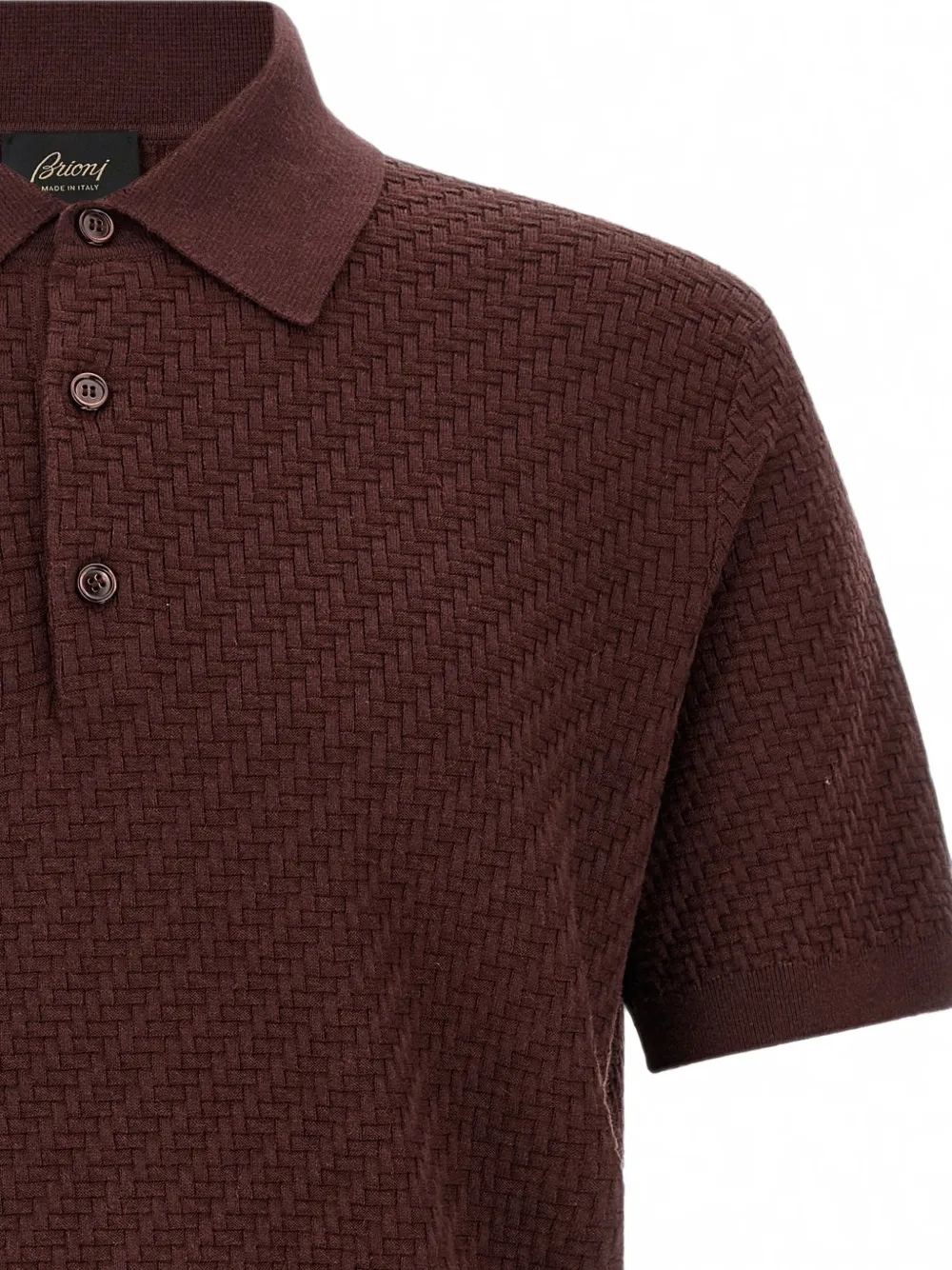 Brioni Trama geweven poloshirt Paars
