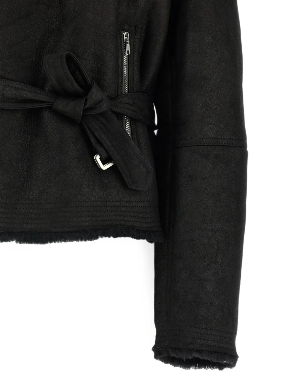 Rick Owens cropped Flight jacket Zwart