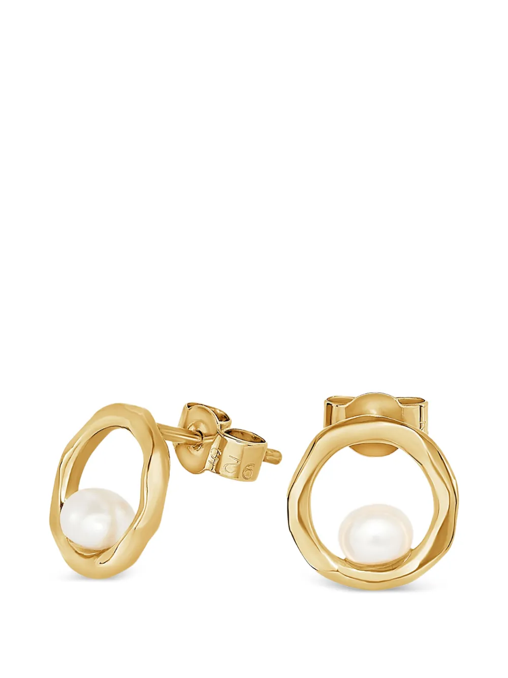 DOWER AND HALL open-circle pearl earrings