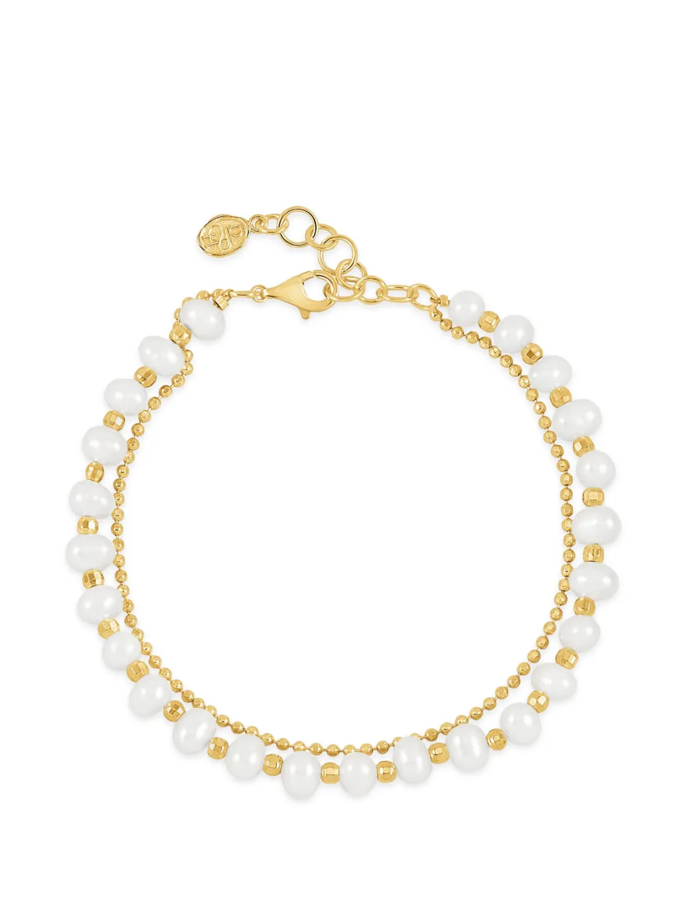 DOWER AND HALL pearl-embellished double-strand bracelet · 20.5