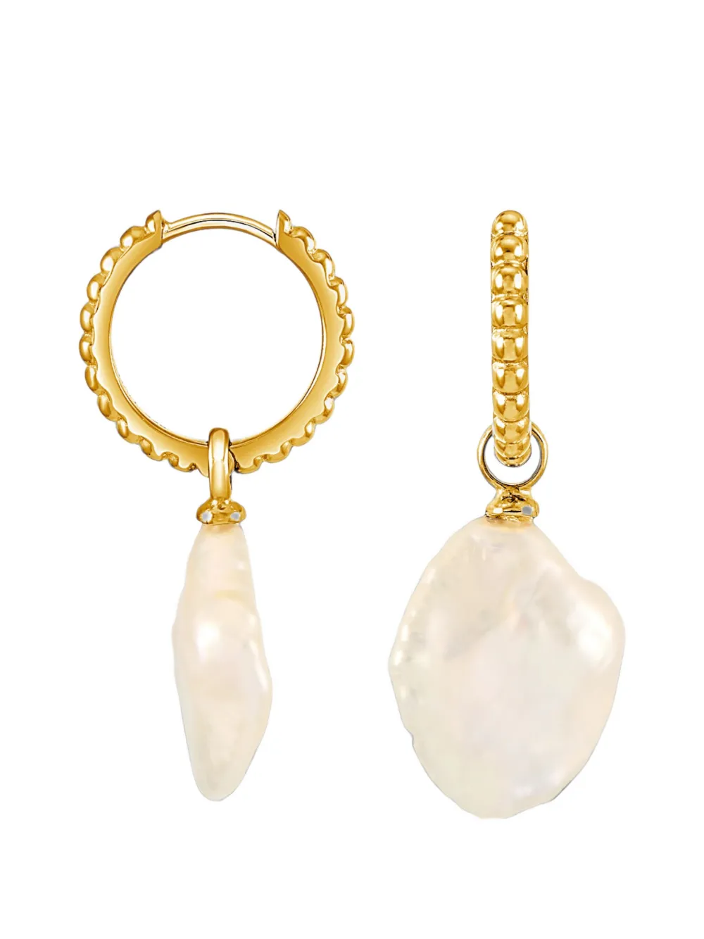 DOWER AND HALL pearl hoops earrings - Gold