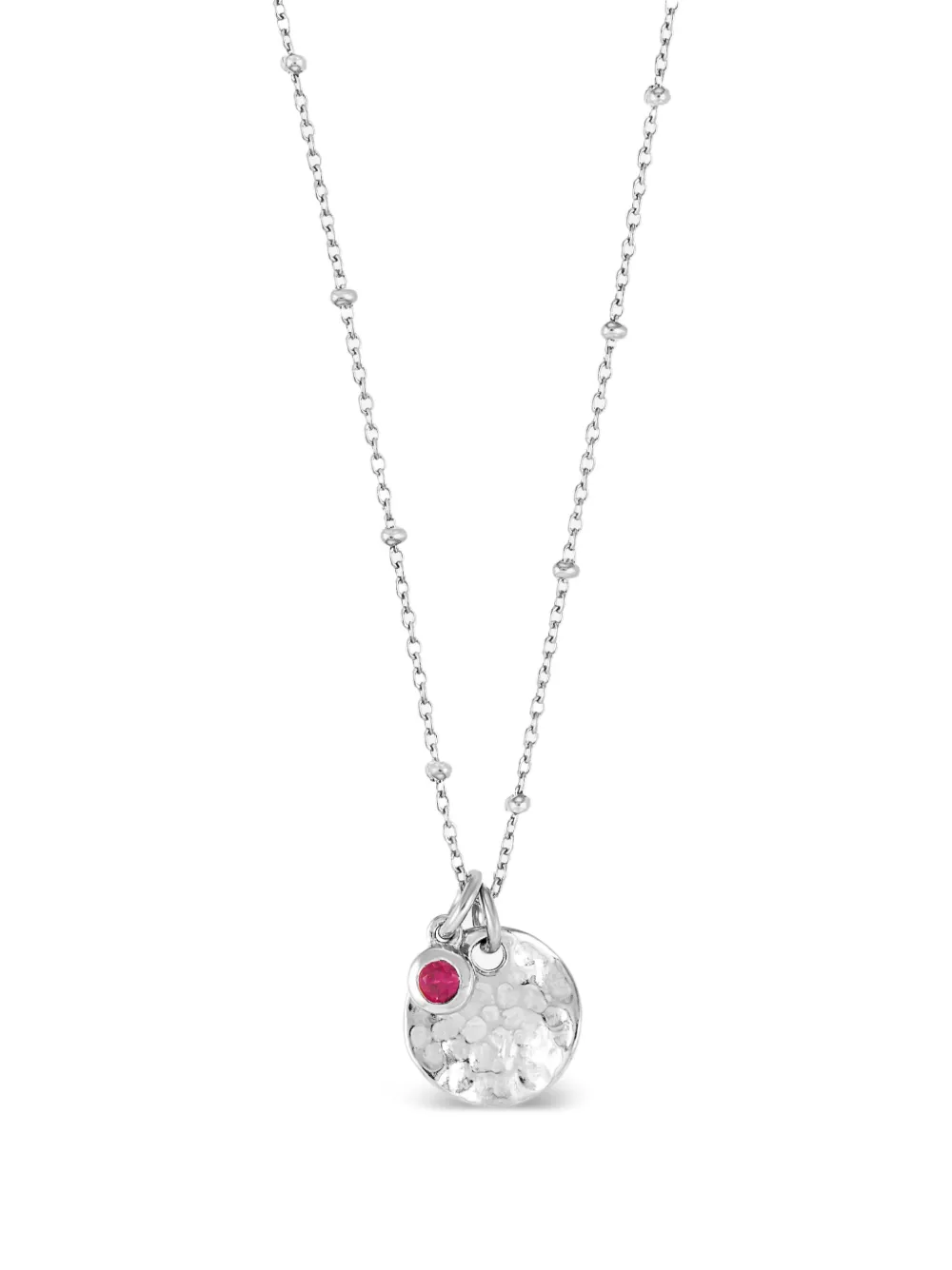 DOWER AND HALL hammered-disc ruby necklace