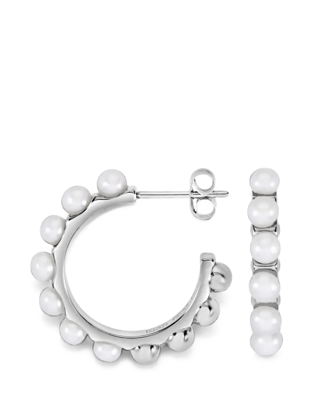 DOWER AND HALL large Timeless pearl-embellished hoop earrings