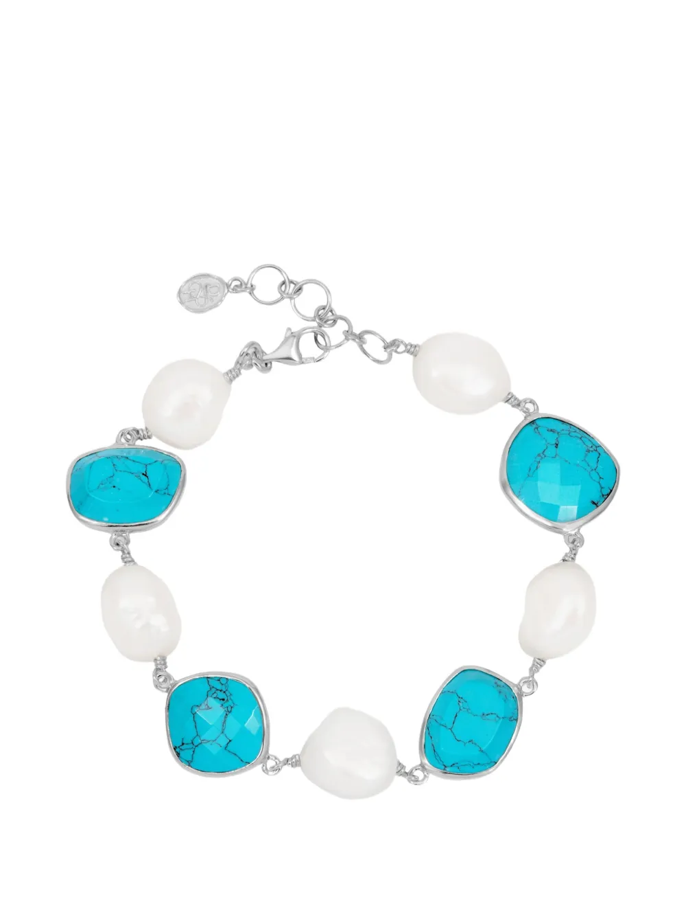 DOWER AND HALL turquoise and pearl bracelet