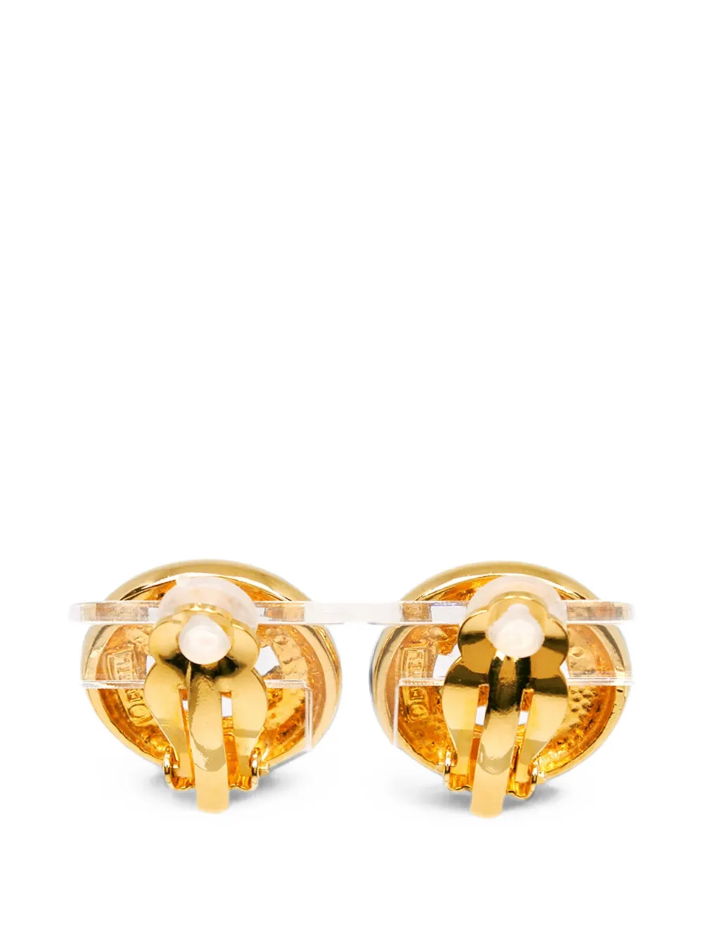 CHANEL Pre-Owned 1950-1970 CC Gold Plated Round Clip On Earrings costume earrings - Oro