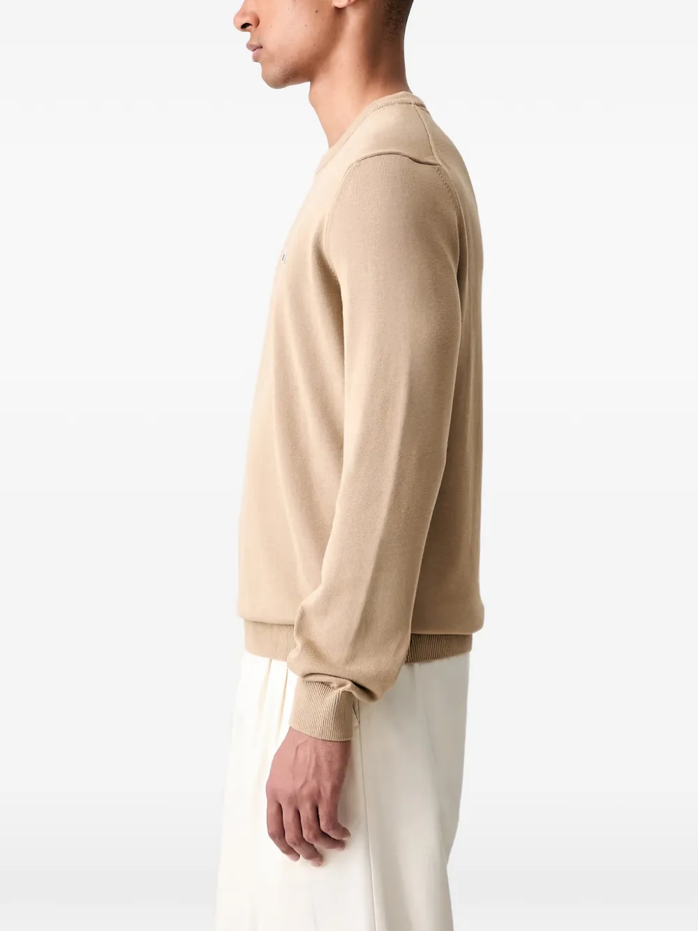 Lacoste Sweater met logopatch Beige