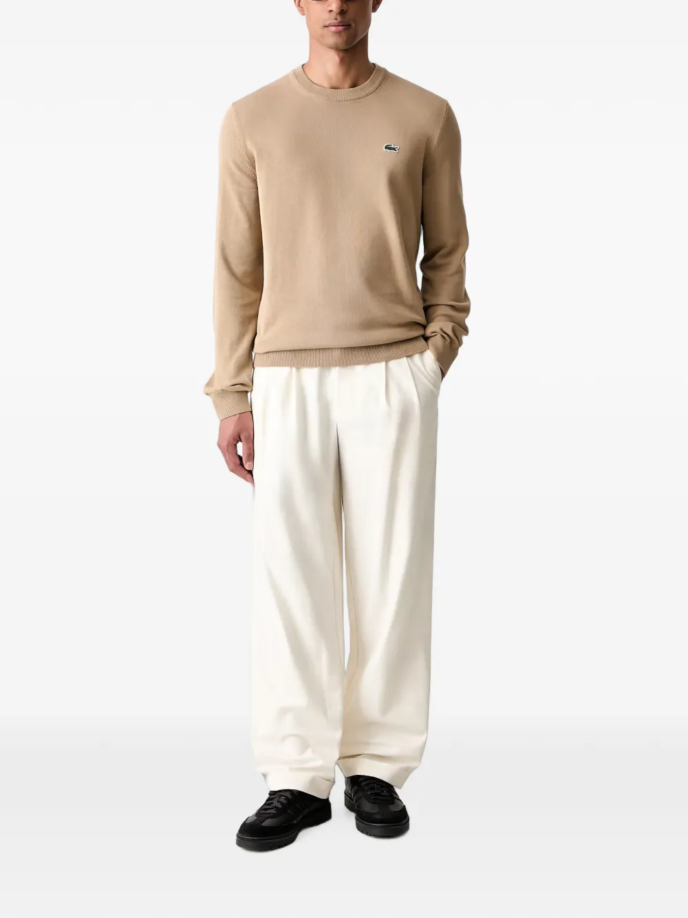 Lacoste Sweater met logopatch Beige