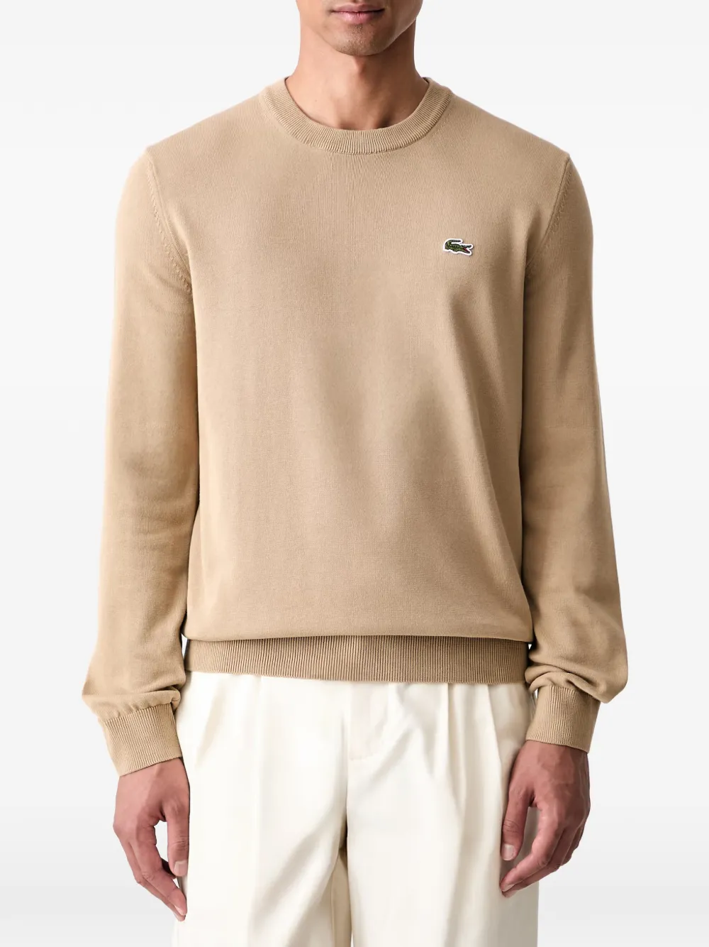 Lacoste Sweater met logopatch Beige