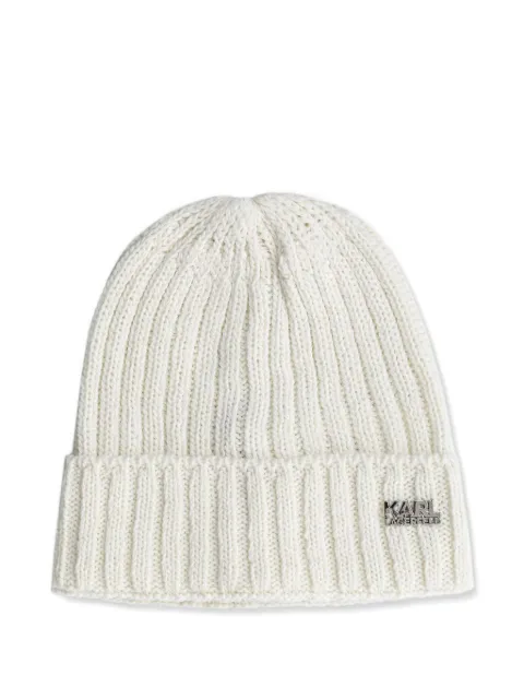 Karl Lagerfeld ribbed-knit beanie hat and scarf set