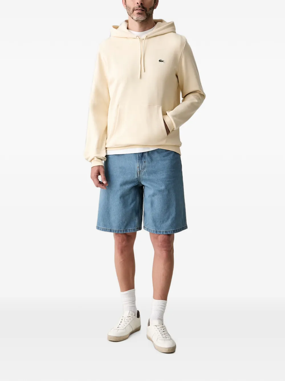 Lacoste Hoodie met logopatch Beige
