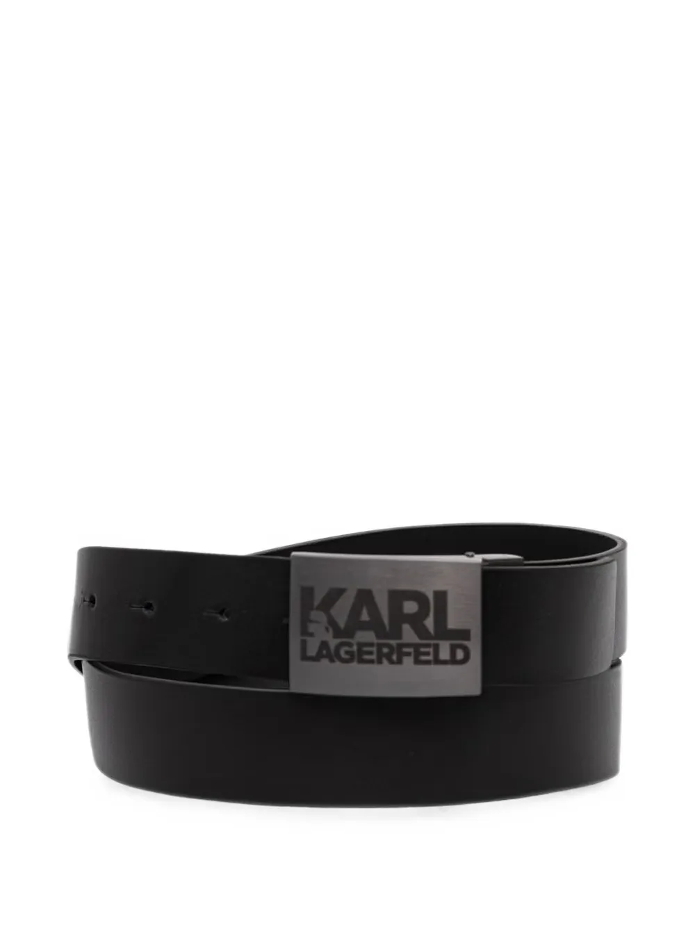 Karl Lagerfeld logo-plaque leather belt