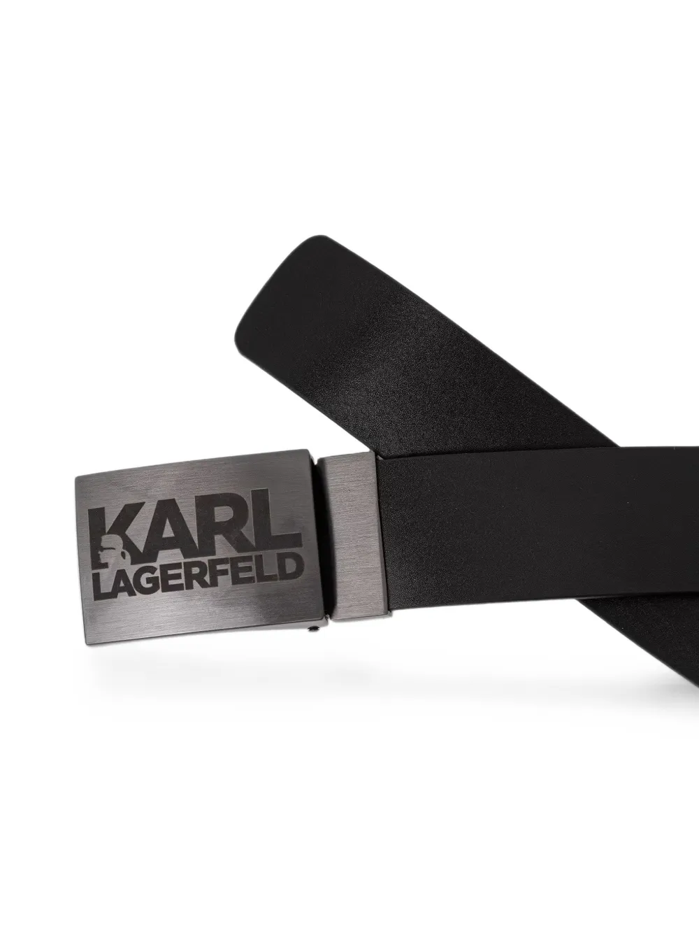Karl Lagerfeld Leren riem met logoplakkaat Zwart