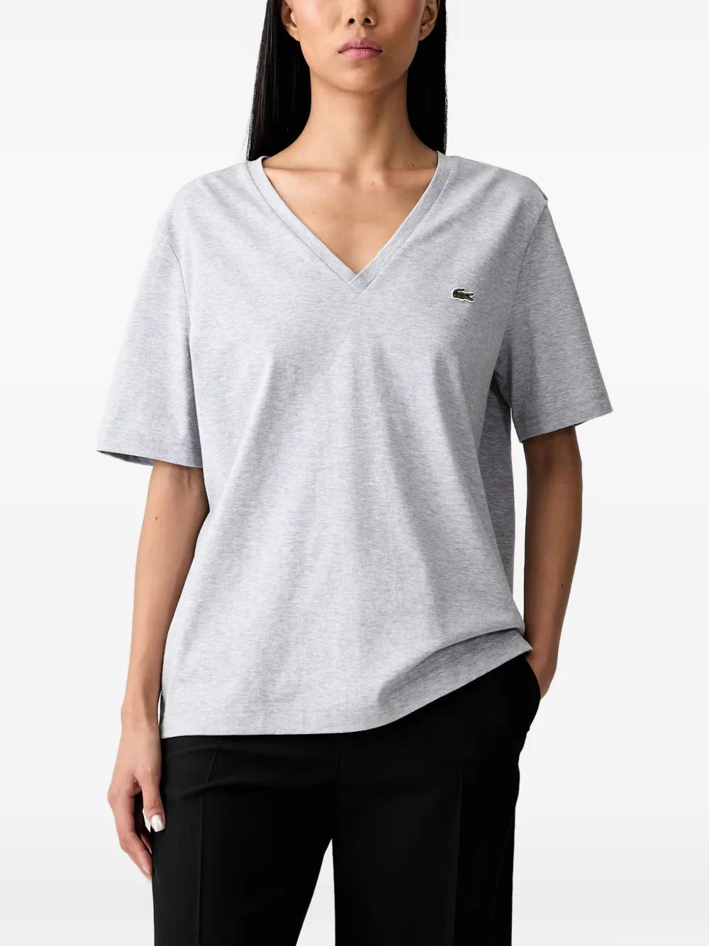 Lacoste logo-patch V-neck T-shirt