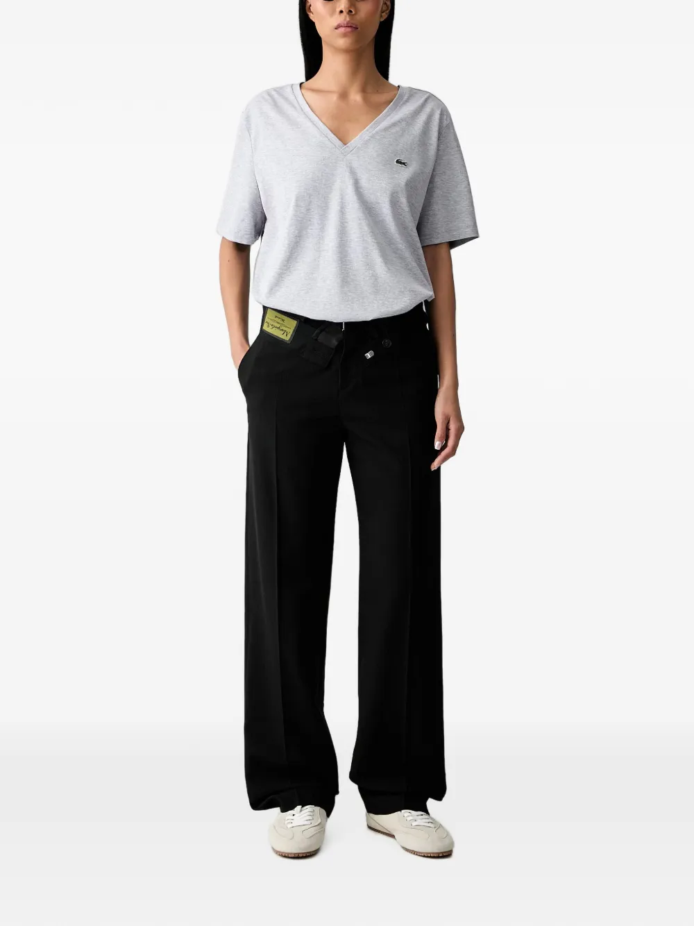 Lacoste T-shirt met logopatch Grijs