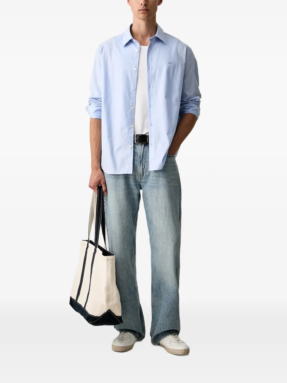 Lacoste Katoenen overhemd Blauw