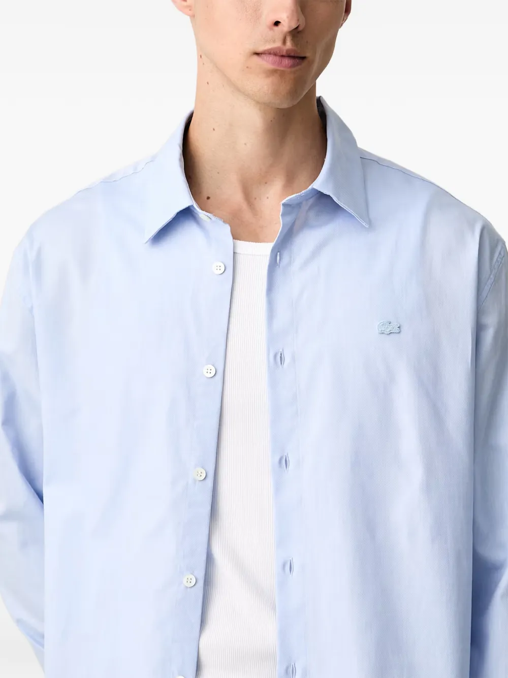 Lacoste Katoenen overhemd Blauw