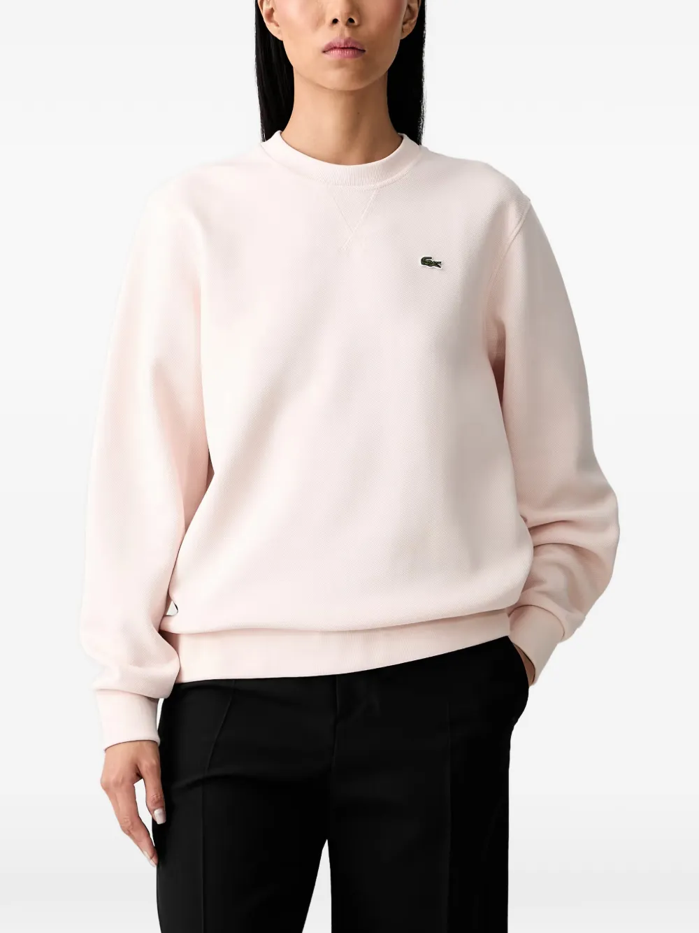 Lacoste logo-patch crew-neck sweatshirt