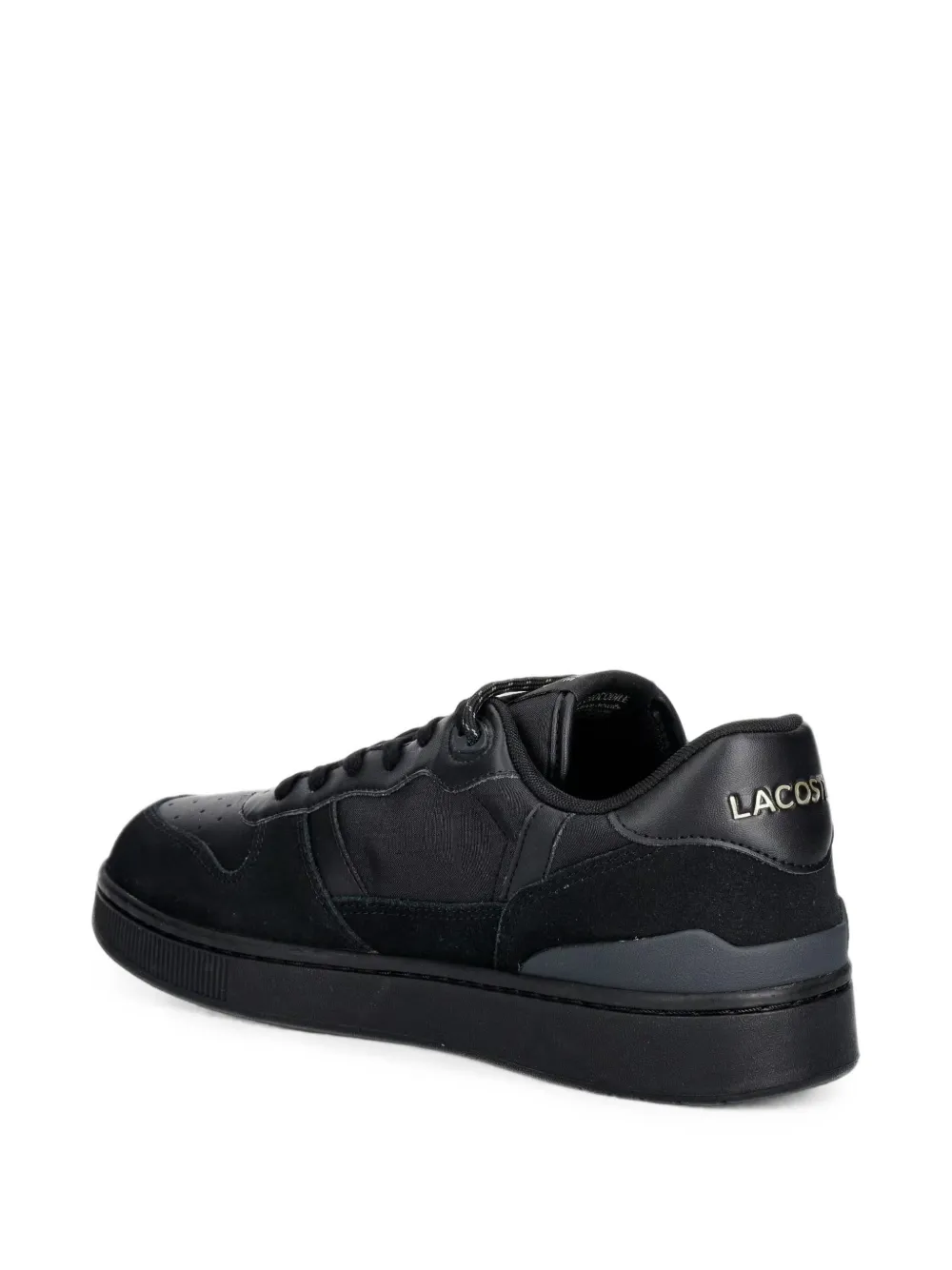 Lacoste logo-plaque panelled sneakers Zwart