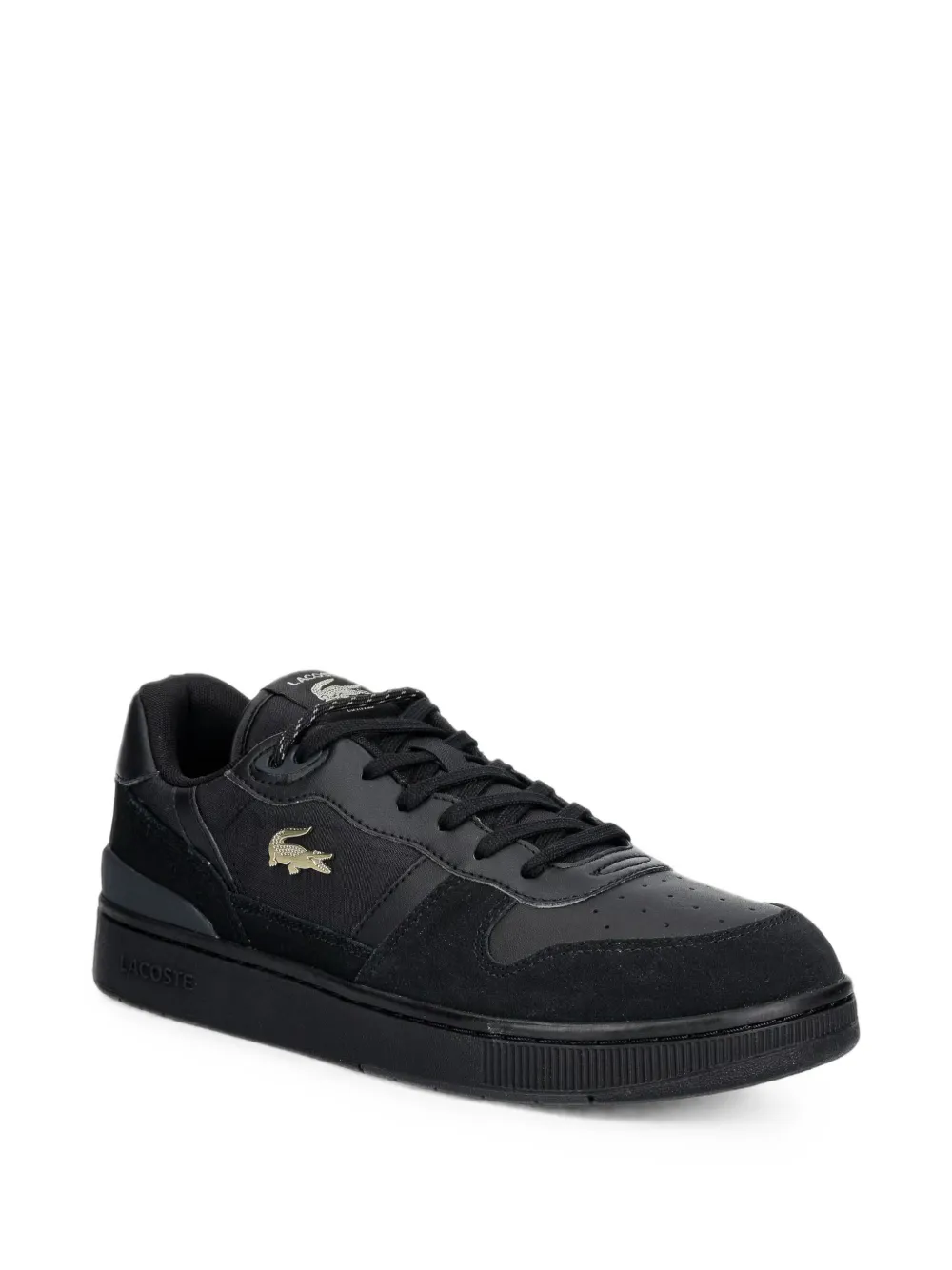 Lacoste logo-plaque panelled sneakers Zwart