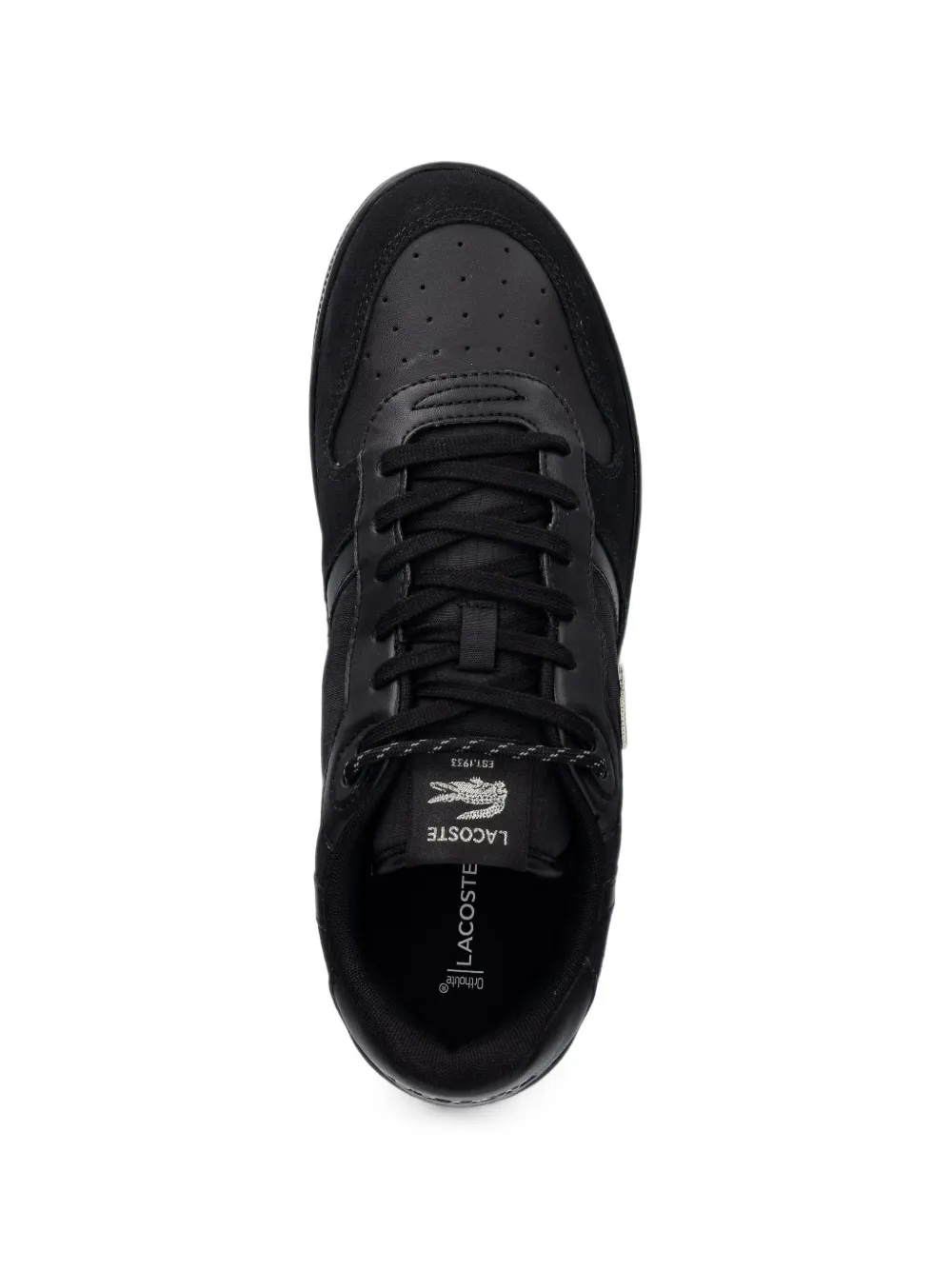 Lacoste logo-plaque panelled sneakers Zwart
