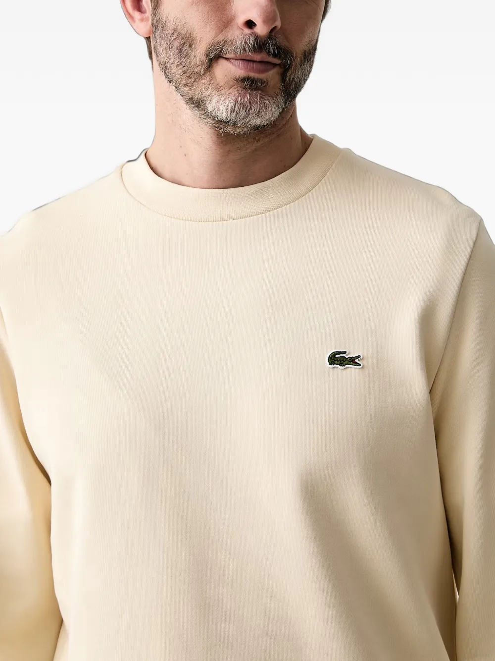 Lacoste Trui met logopatch Beige