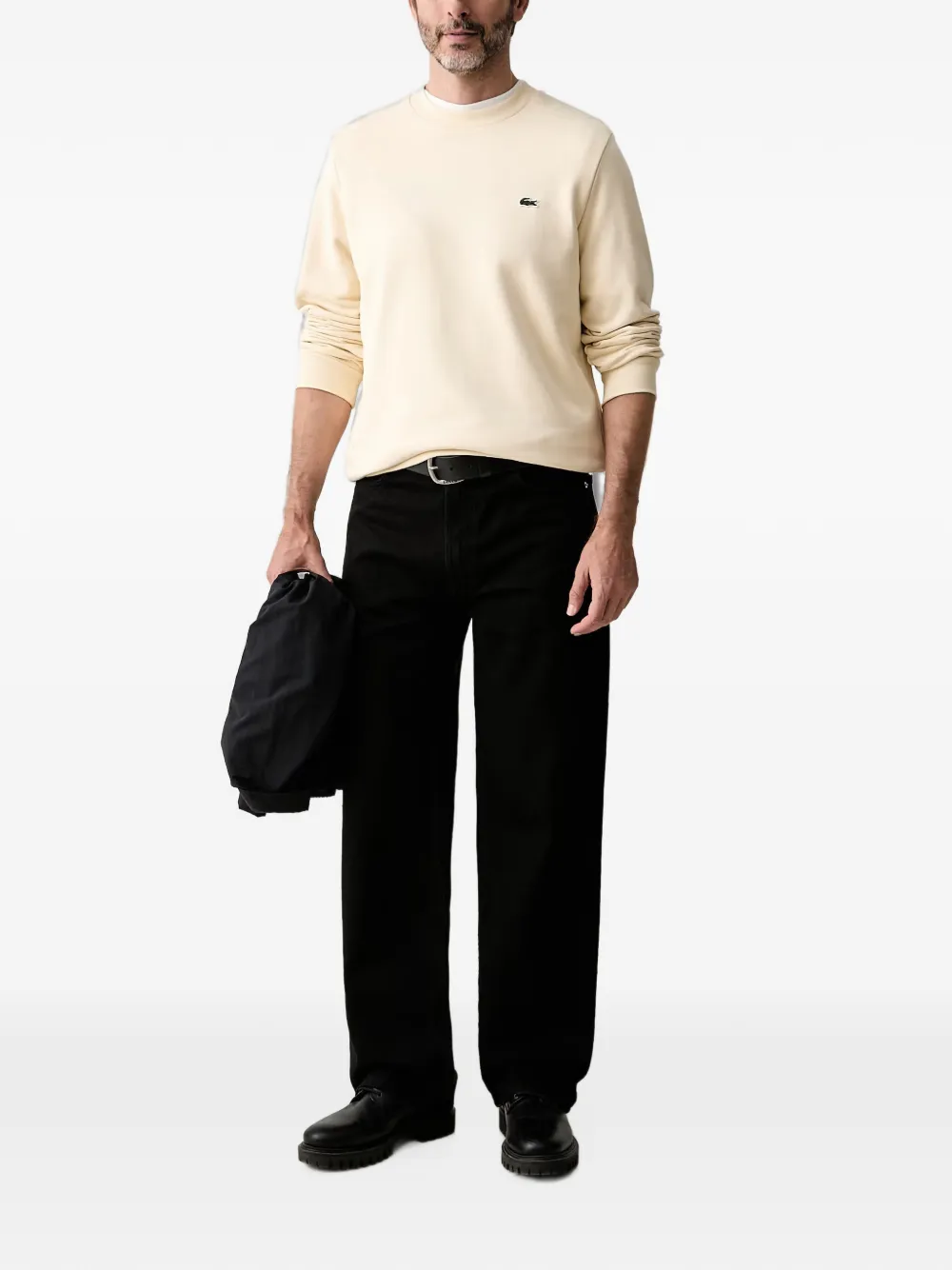 Lacoste Trui met logopatch Beige
