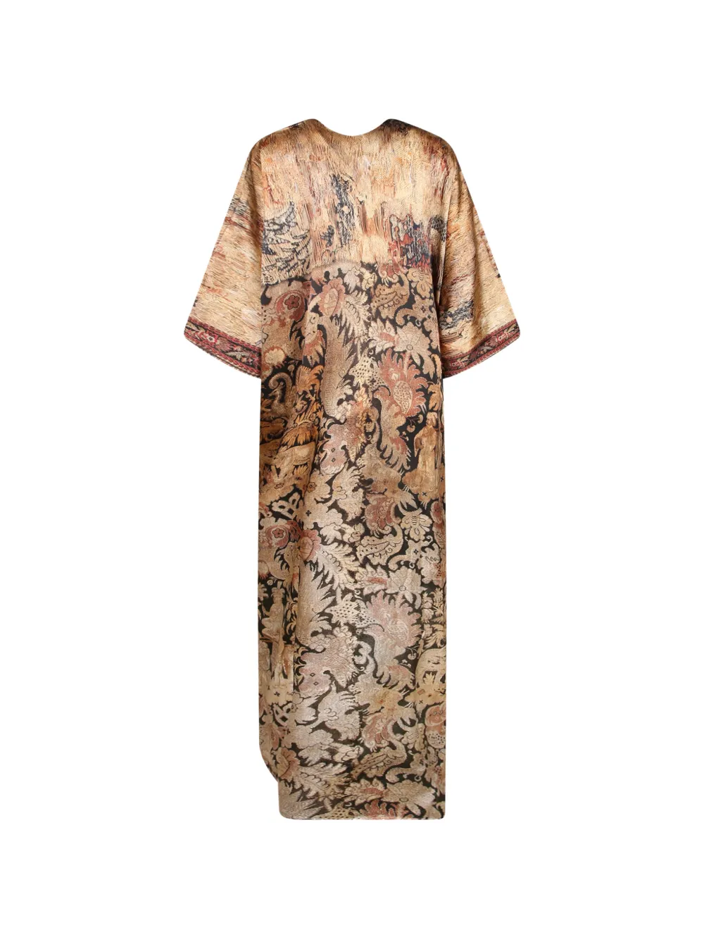 Pierre-Louis Mascia Maxi-jurk met V-hals en tapijt-print Beige